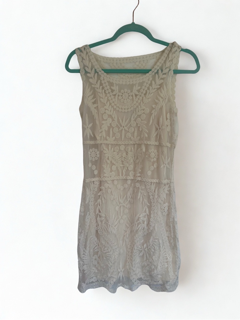 Express White Floral Embroidered Sleeveless Mini Dress